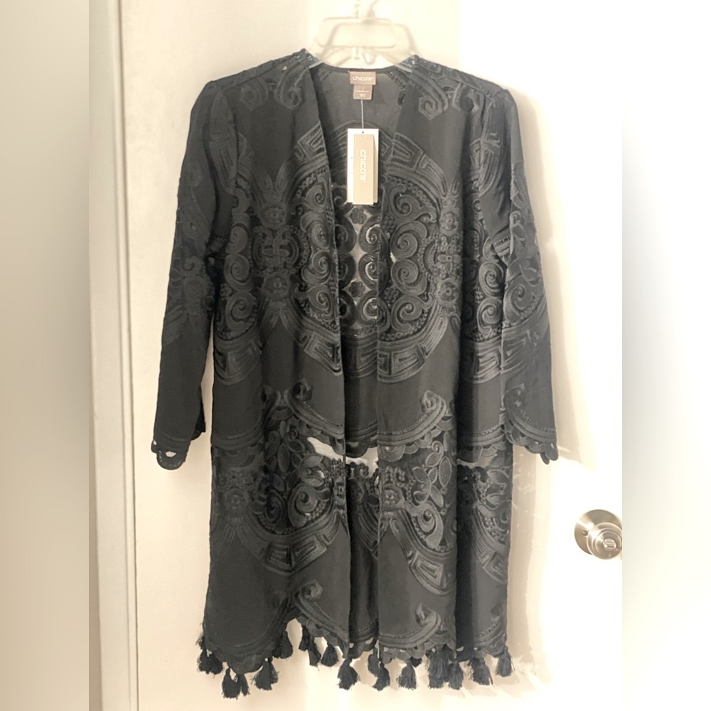 Chicos embroidered overlay, brand new